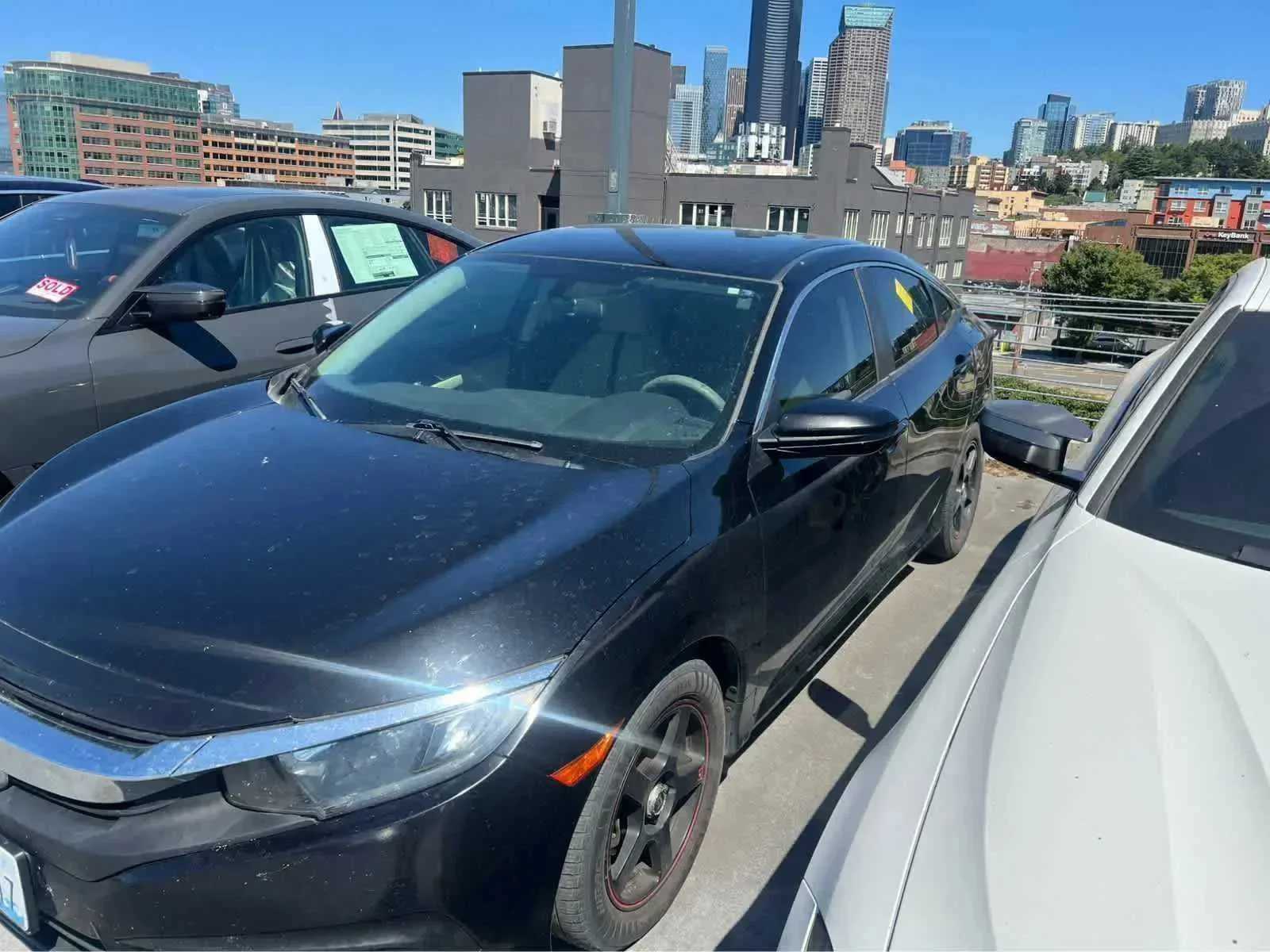 BLK/Black 2016 Honda Civic Sedan Front-Wheel Drive Continuously Variable Transmission
