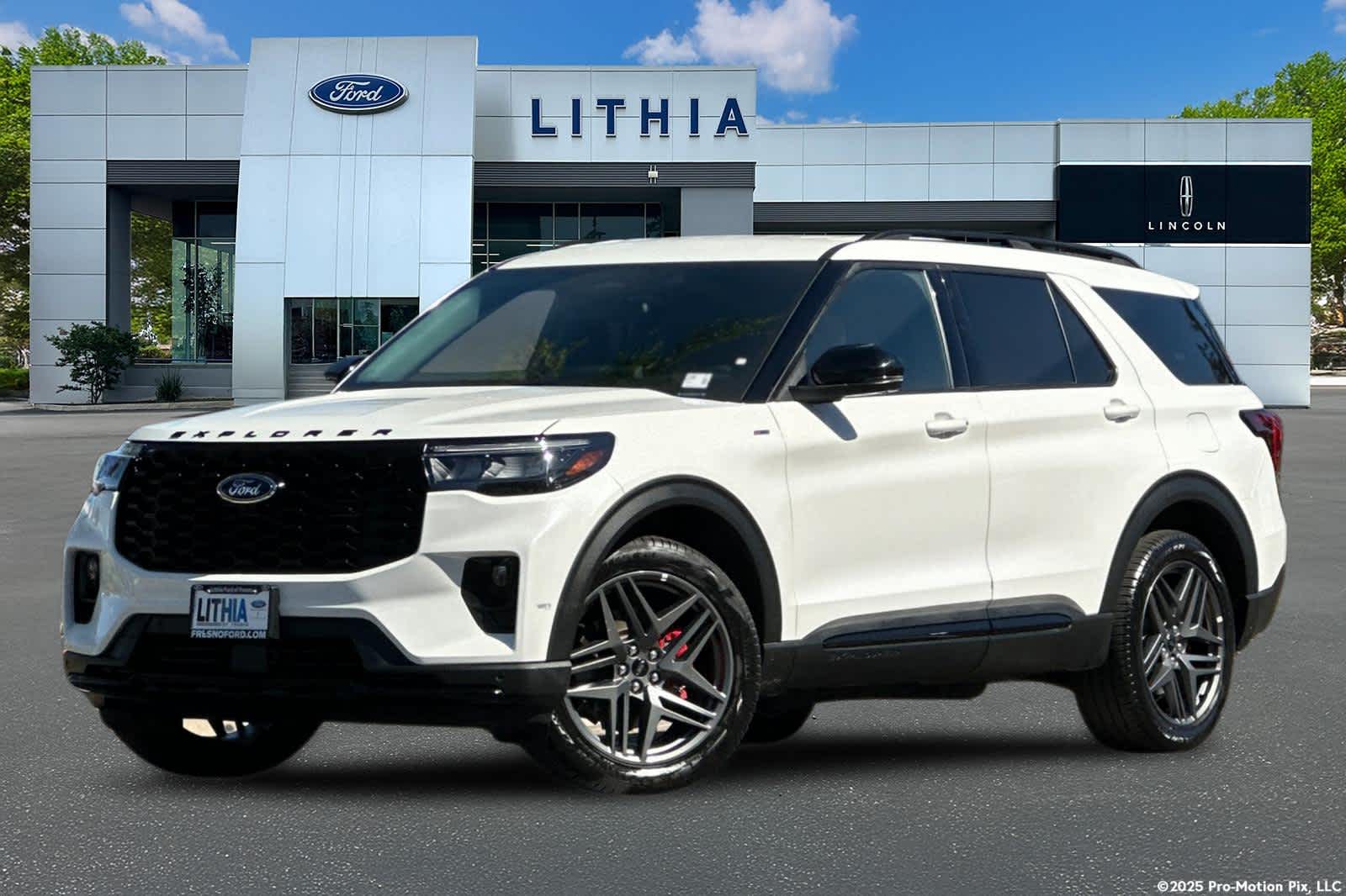 Star White Metallic Tri-Coat 2025 Ford Explorer SUV / Crossover All-Wheel Drive Automatic