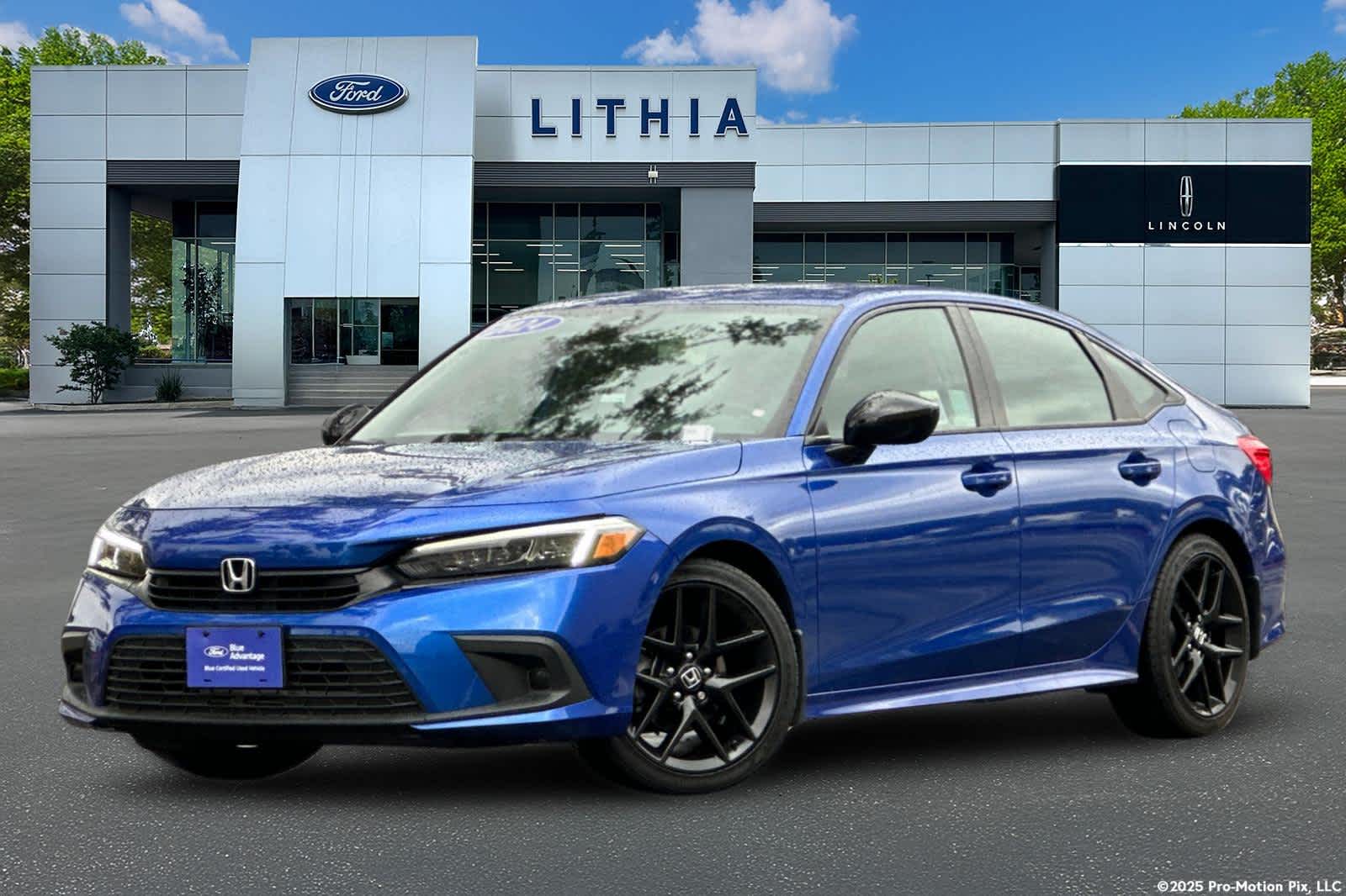 Aegean Blue Metallic 2024 Honda Civic Sedan Front-Wheel Drive Continuously Variable Transmission
