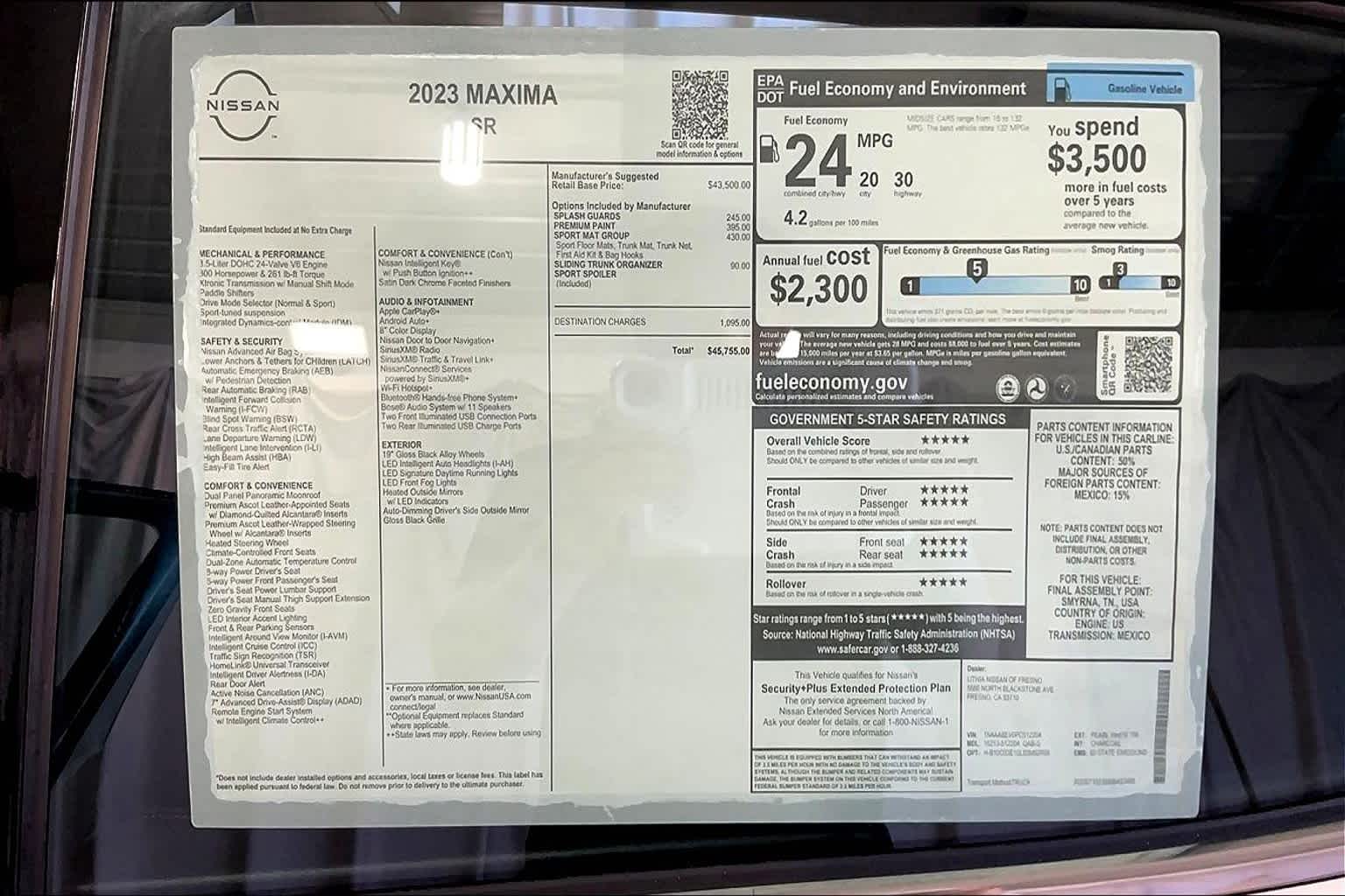 2023 Nissan Maxima SR 40