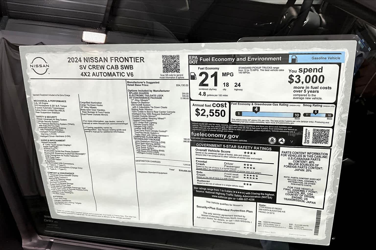 2024 Nissan Frontier SV Crew Cab 4x2 40