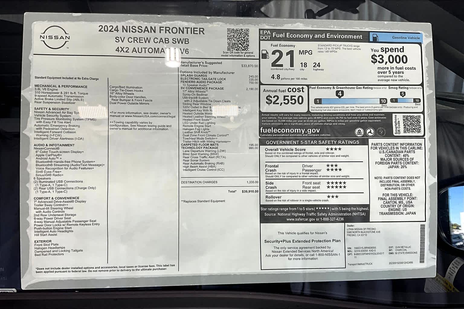 2024 Nissan Frontier SV Crew Cab 4x2 40