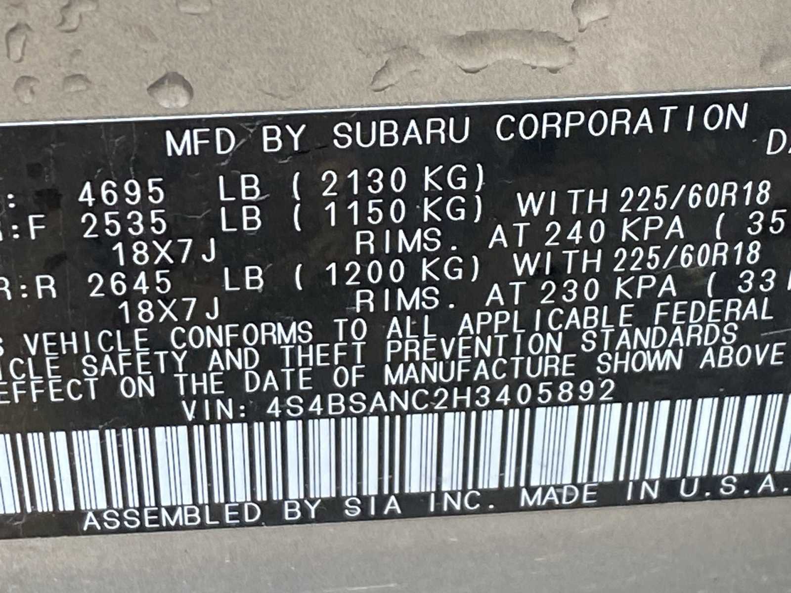 2017 Subaru Outback Limited 28