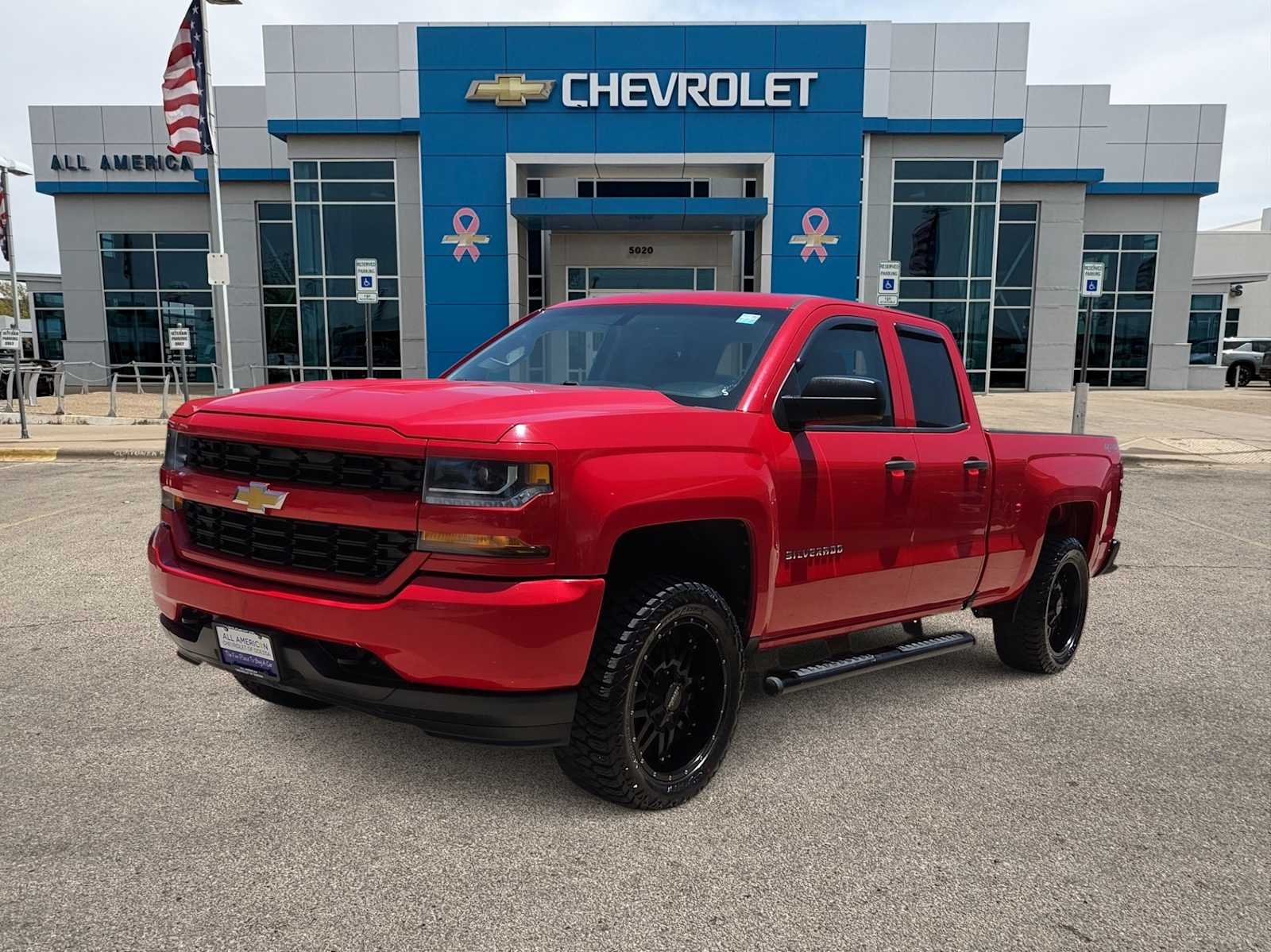 Red Hot 2016 Chevrolet Silverado 1500 Custom Double Cab 4WD Pickup Truck Four-Wheel Drive 6-Speed Automatic