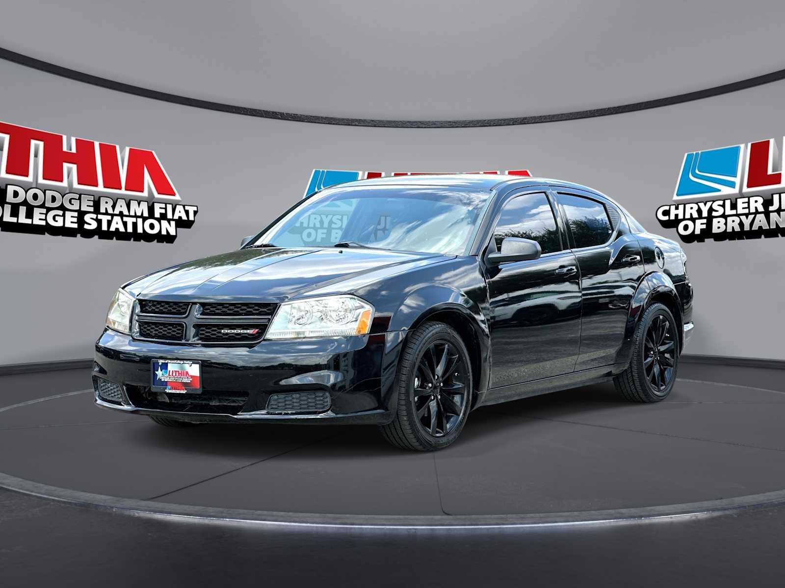 Black 2013 Dodge Avenger Sedan Front-Wheel Drive 6-Speed Automatic