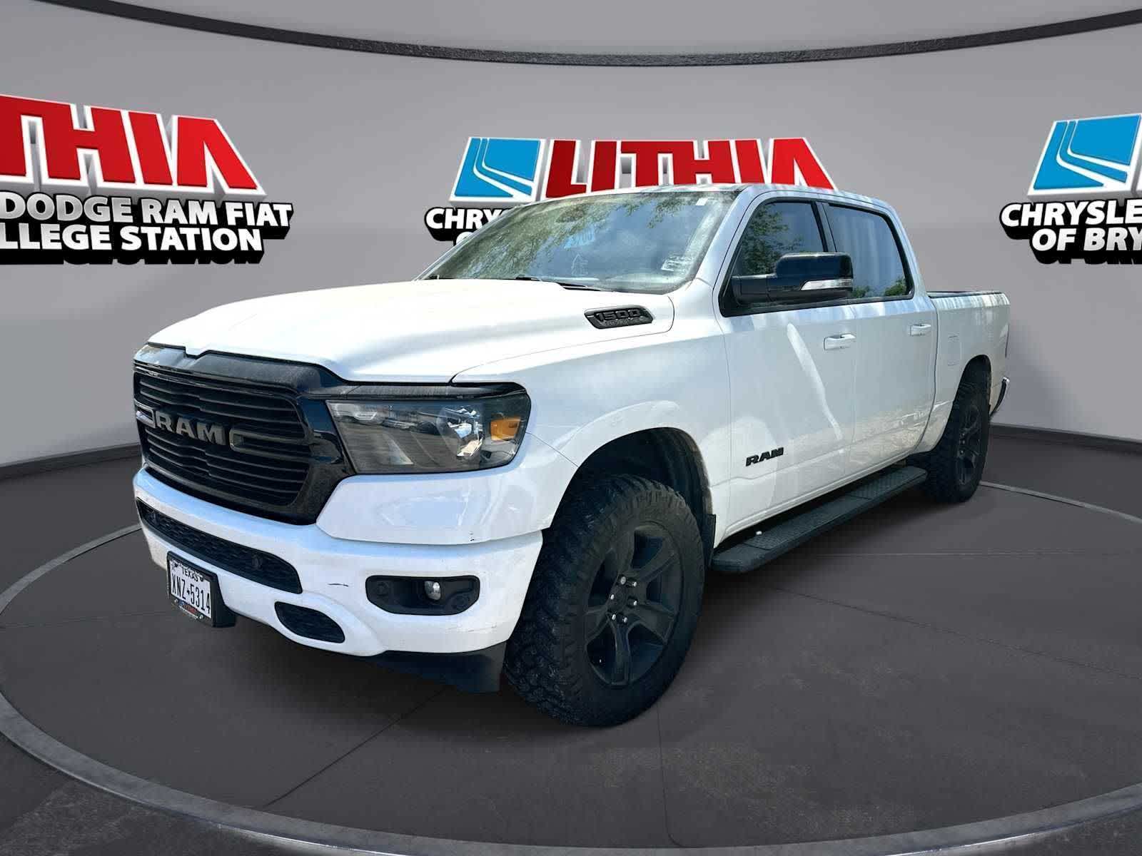 Bright White Clearcoat 2021 RAM 1500 Lone Star Crew Cab 4WD Pickup Truck Four-Wheel Drive 8-Speed Automatic