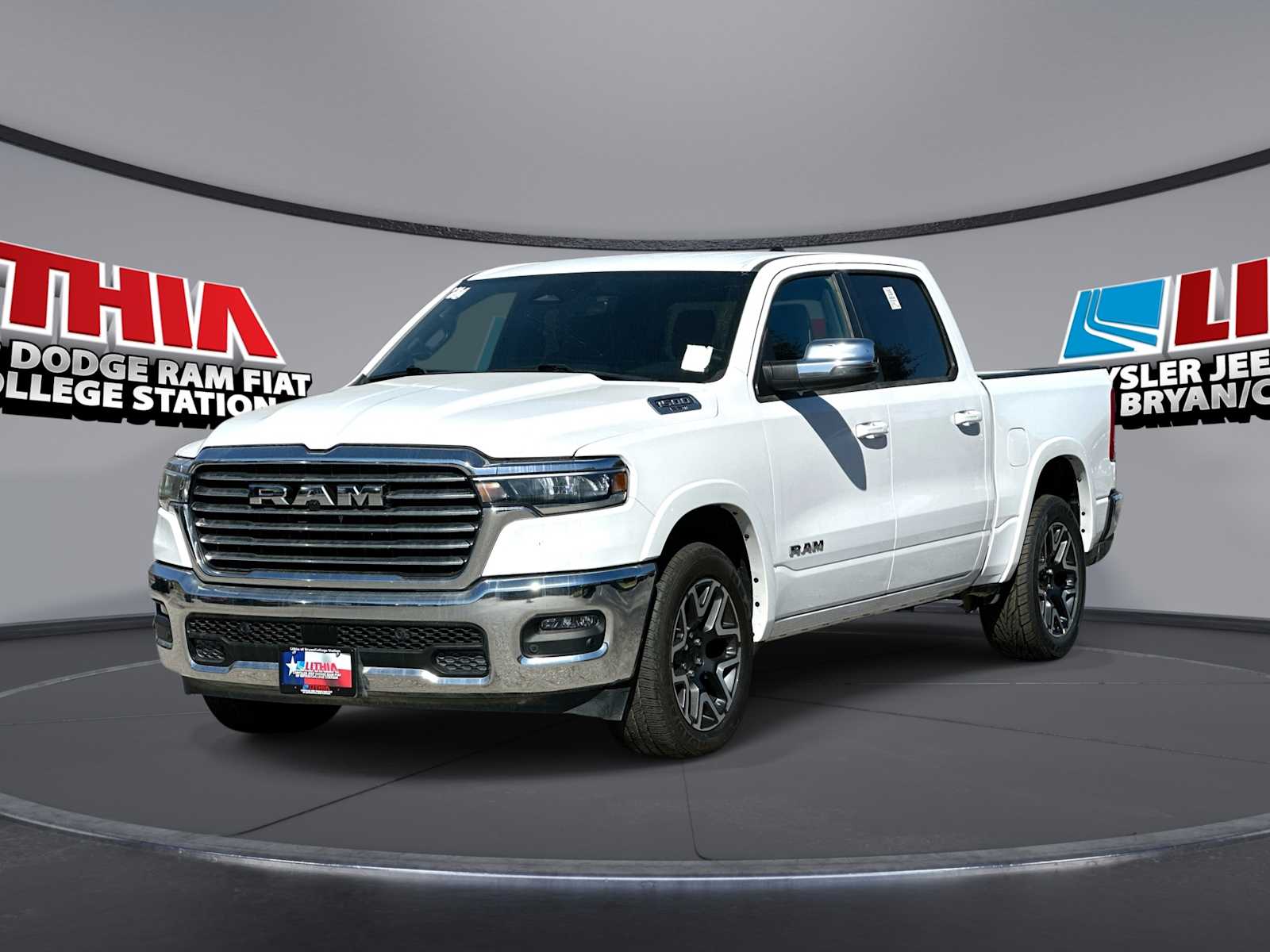 Bright White Clearcoat 2025 RAM 1500 Laramie Crew Cab 4WD Pickup Truck Four-Wheel Drive 8-Speed Automatic