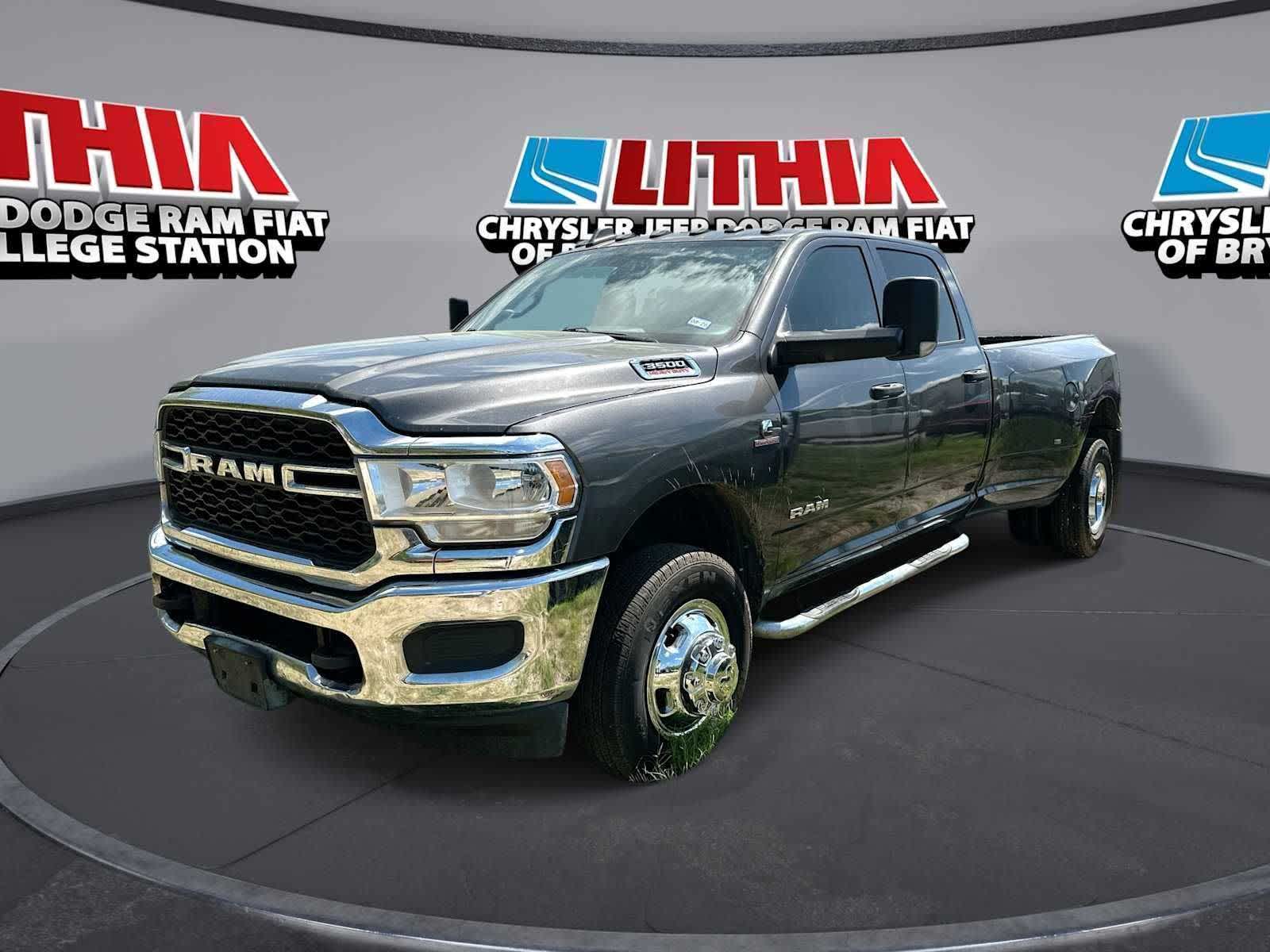 Gray (Granite Crystal Metallic Clearcoat) 2019 RAM 3500 Tradesman Crew Cab LB DRW 4WD Pickup Truck Four-Wheel Drive 6-Speed Automatic