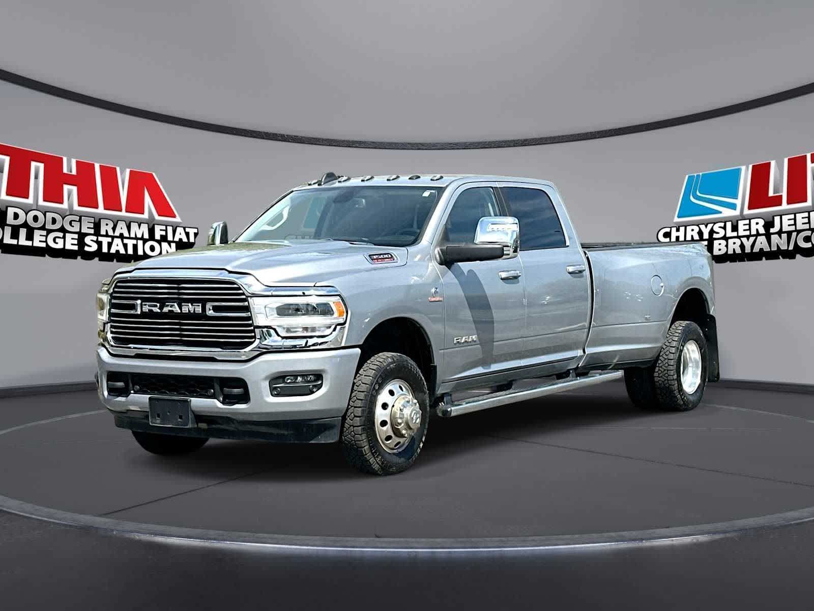 Billet Silver Metallic Clearcoat 2023 RAM 3500 Laramie Crew Cab LB DRW 4WD Pickup Truck Four-Wheel Drive 6-Speed Automatic