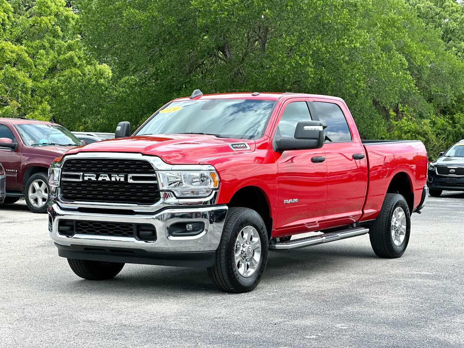 Flame Red Clearcoat 2024 RAM 2500 Big Horn Crew Cab 4WD Pickup Truck Four-Wheel Drive 8-Speed Automatic