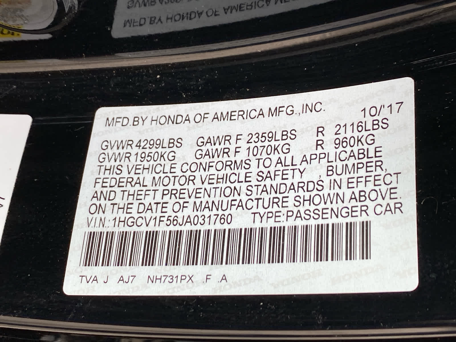 2018 Honda Accord EX-L 1.5T 25