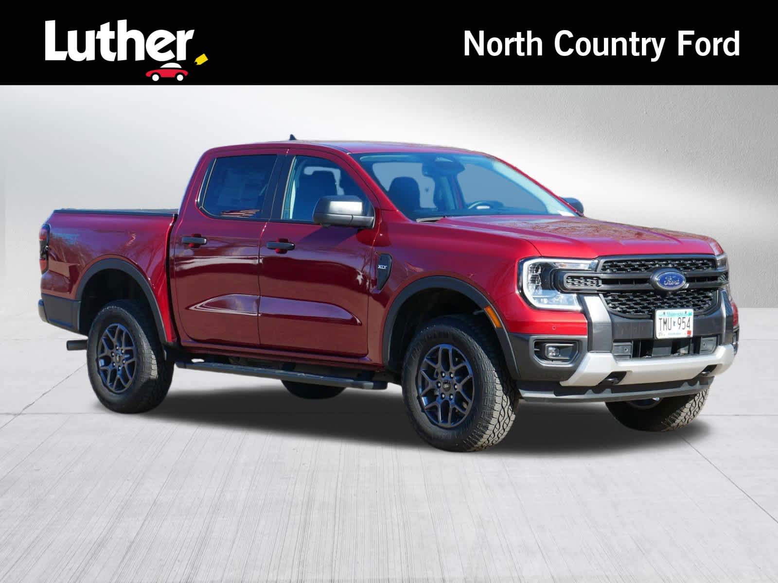 Red 2025 Ford Ranger XLT SuperCrew 4WD Pickup Truck Four-Wheel Drive Automatic