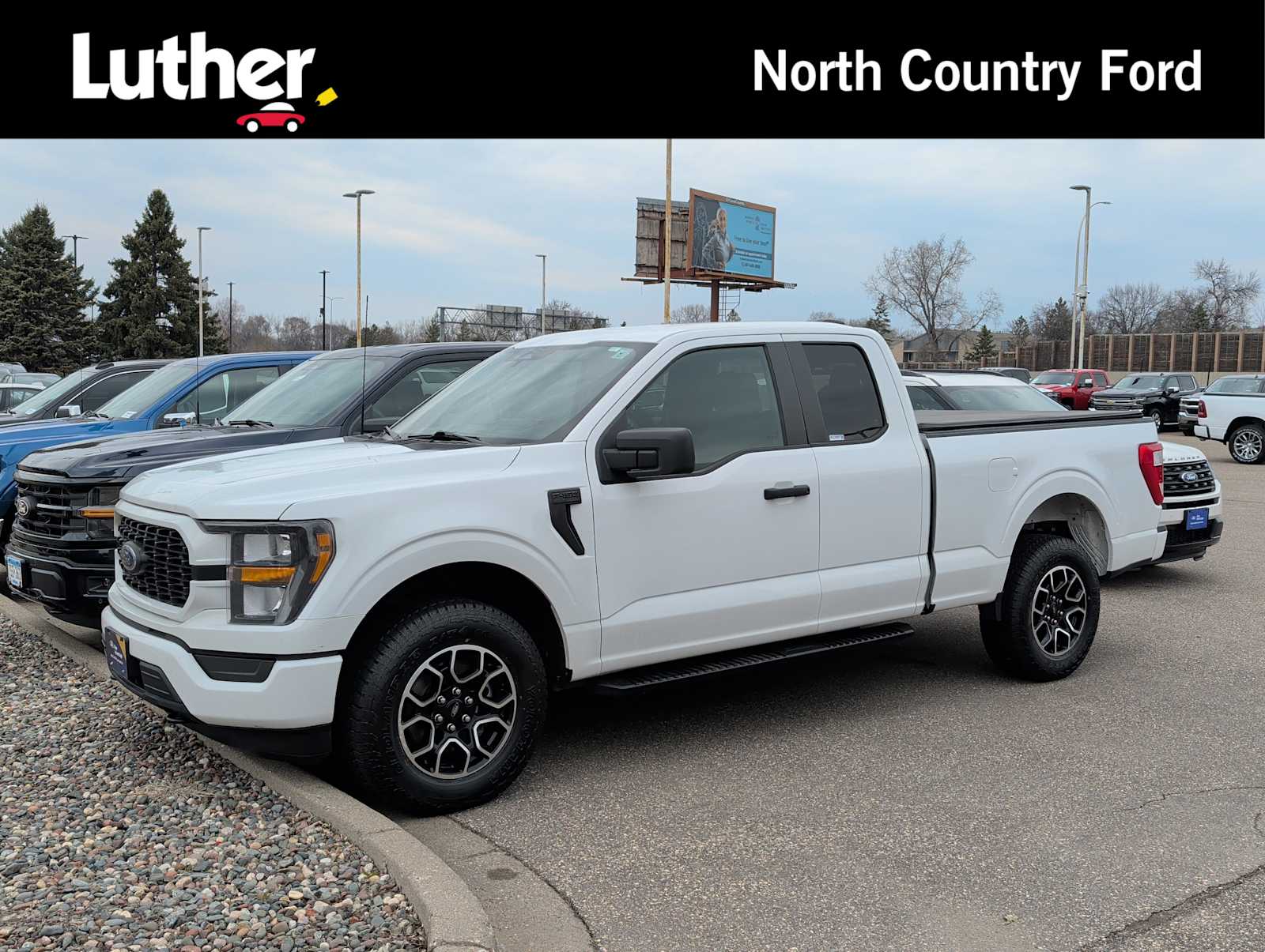 White 2023 Ford F-150 XL SuperCab 4WD Pickup Truck Four-Wheel Drive Automatic