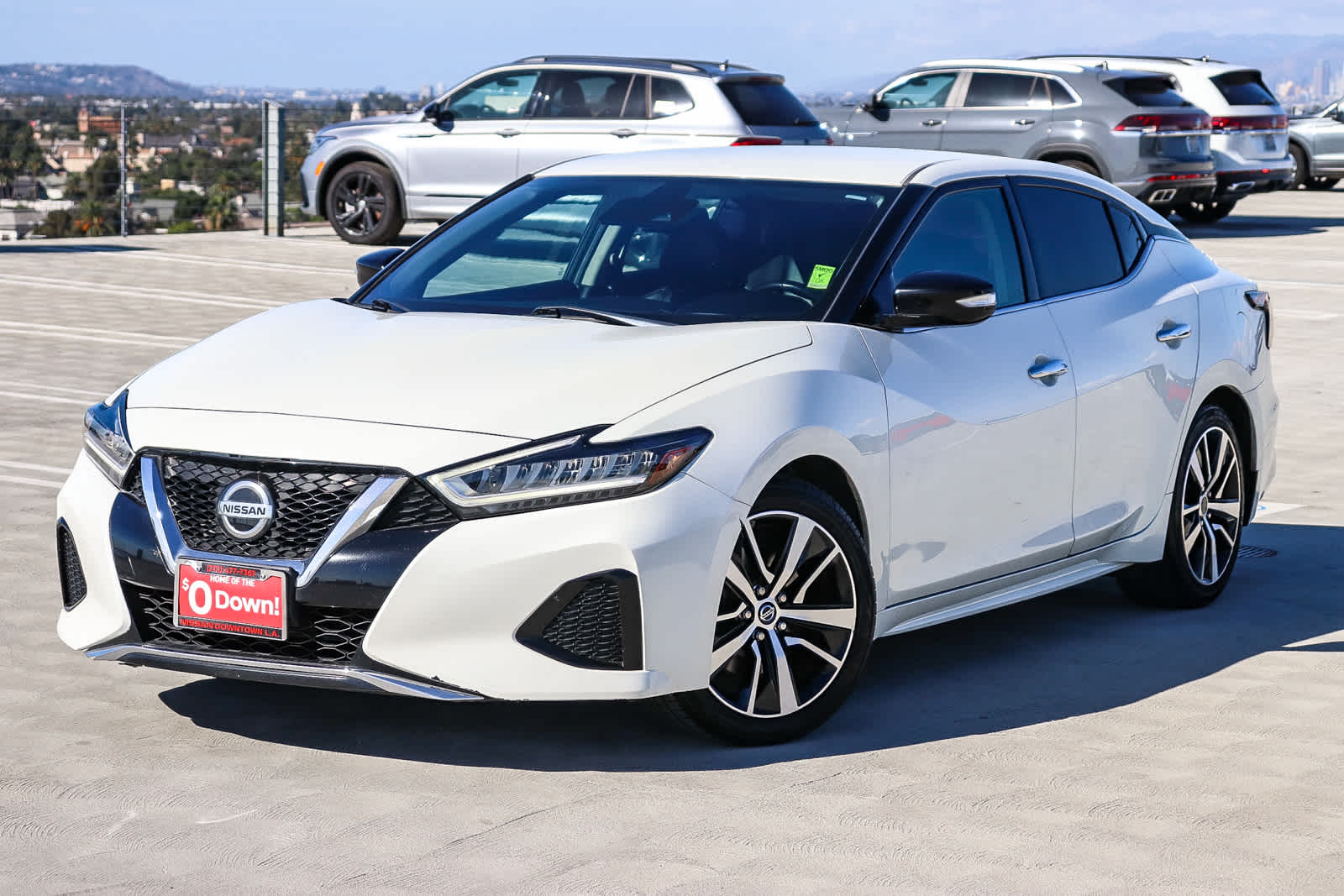 Pearl White Tricoat 2021 Nissan Maxima Sedan Front-Wheel Drive Continuously Variable Transmission