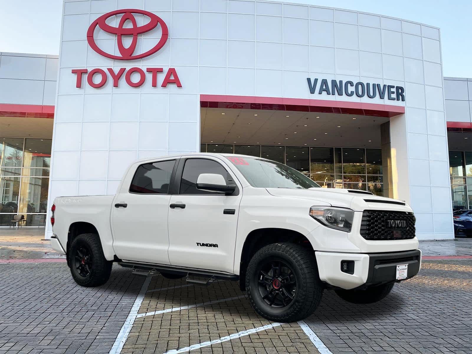 Super White 2020 Toyota Tundra TRD Pro CrewMax 4WD Pickup Truck Four-Wheel Drive 6-Speed Automatic
