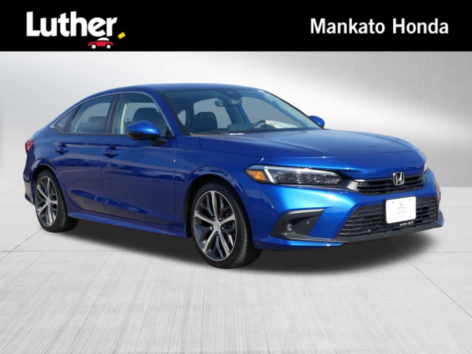 Aegean Blue Metallic 2024 Honda Civic Touring FWD Sedan Front-Wheel Drive Continuously Variable Transmission