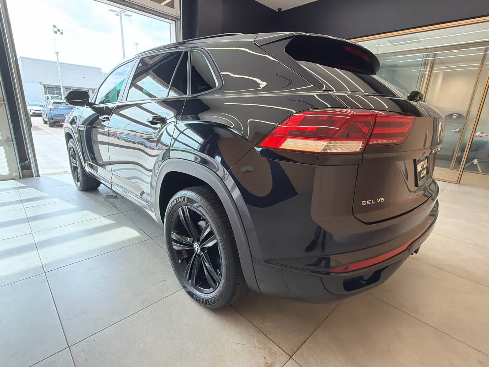 2023 Volkswagen Atlas Cross Sport 3.6L V6 SEL R-Line Black Deep Black Pearl at AutoNation Chrysler Jeep Dodge Ram Spring