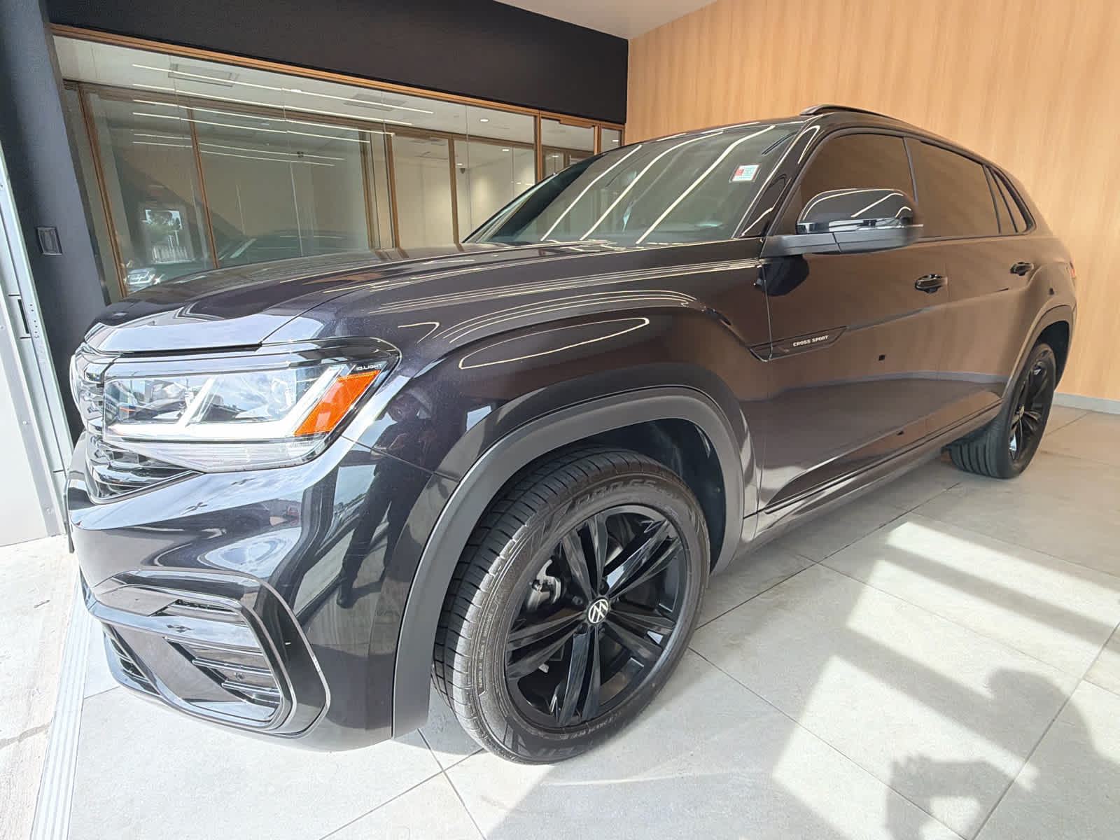 2023 Volkswagen Atlas Cross Sport 3.6L V6 SEL R-Line Black Deep Black Pearl at AutoNation Chrysler Jeep Dodge Ram Spring