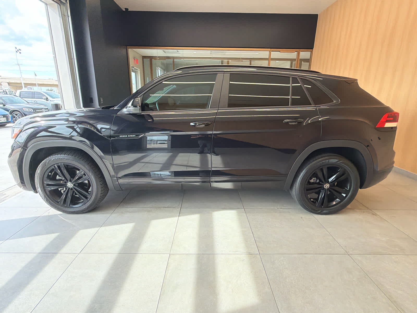 2023 Volkswagen Atlas Cross Sport 3.6L V6 SEL R-Line Black Deep Black Pearl at AutoNation Chrysler Jeep Dodge Ram Spring