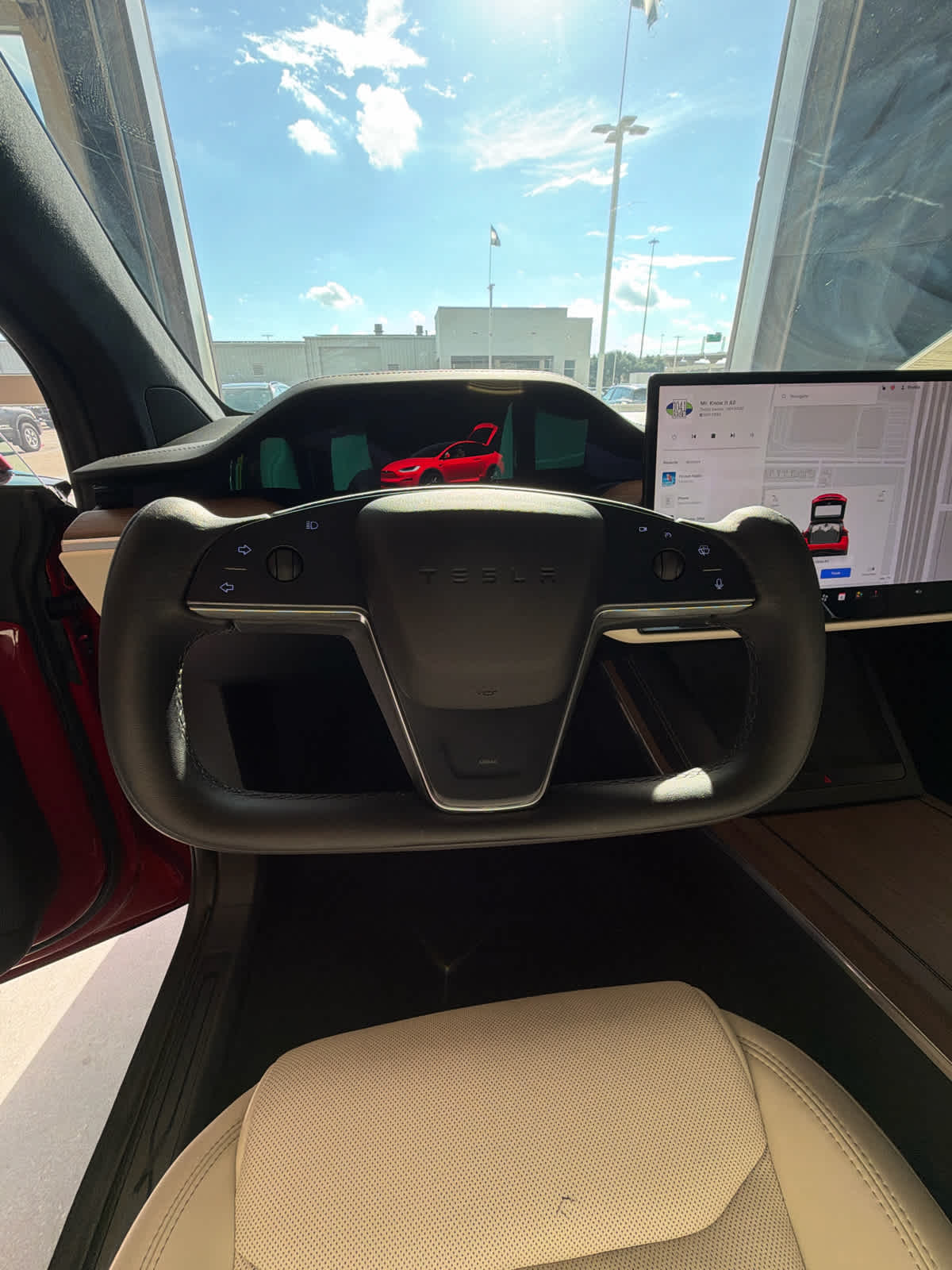 2023 Tesla Model X  Red at Texan GMC Buick