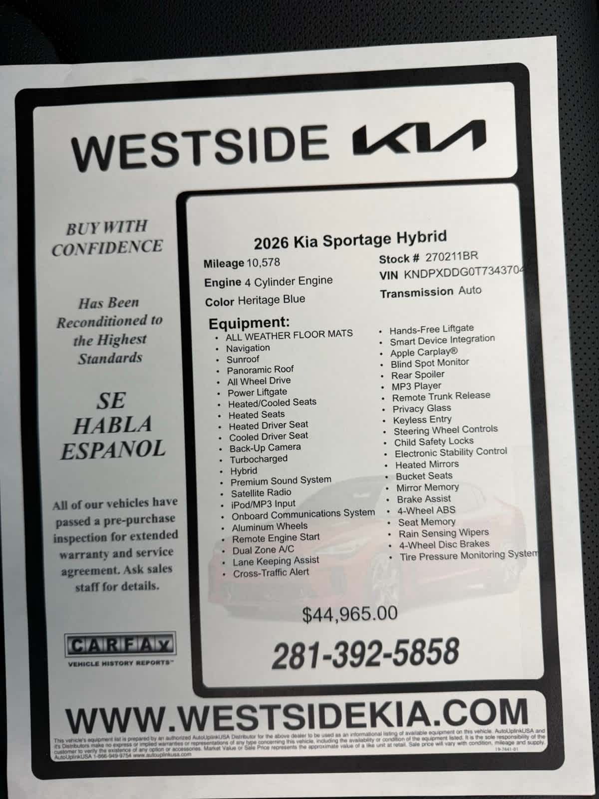 2026 Kia Sportage Hybrid photo 45 of 45