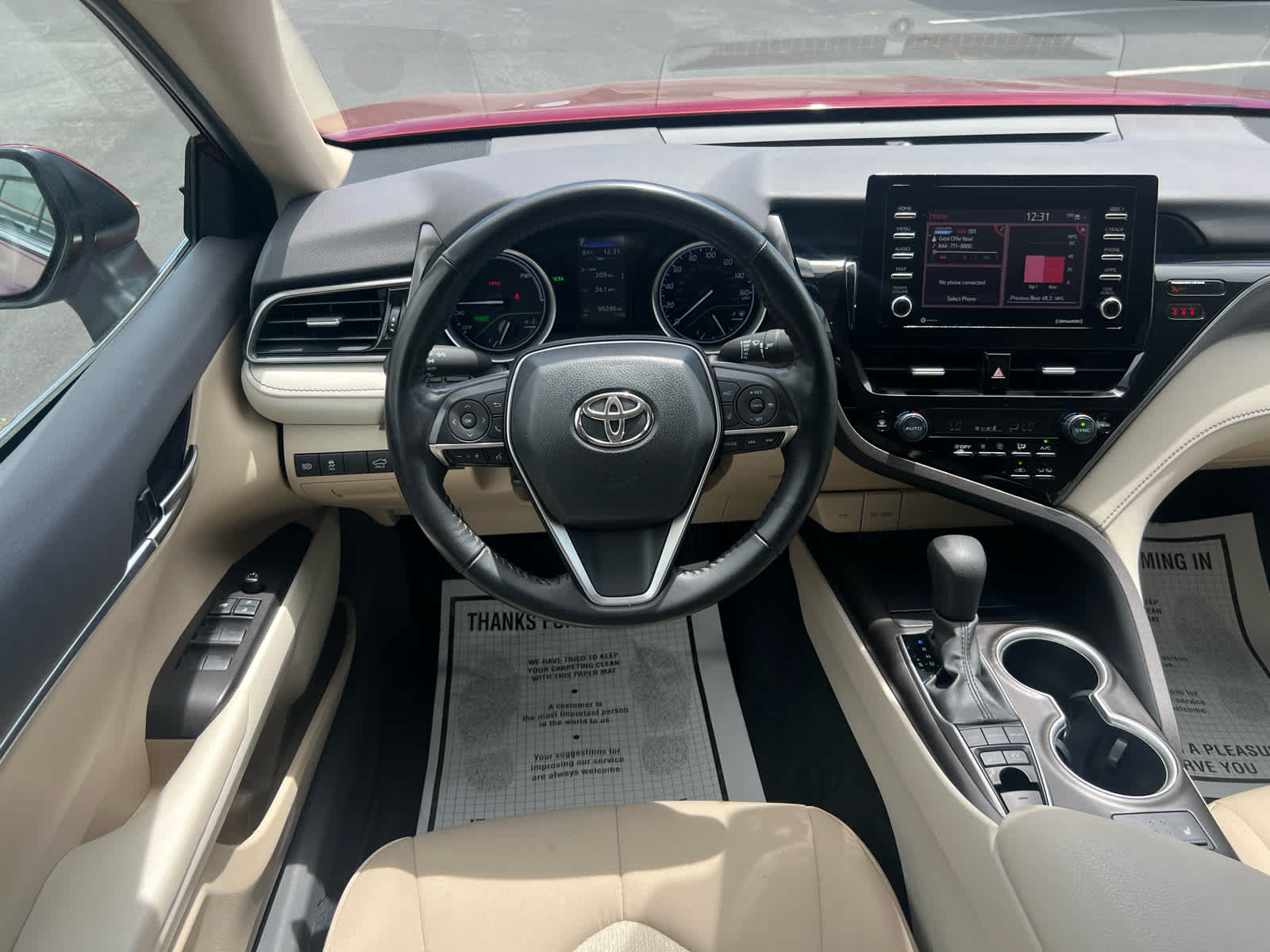 Red (Ruby Flare Pearl) 2022 Toyota Camry Hybrid LE FWD Sedan Front-Wheel Drive Continuously Variable Transmission