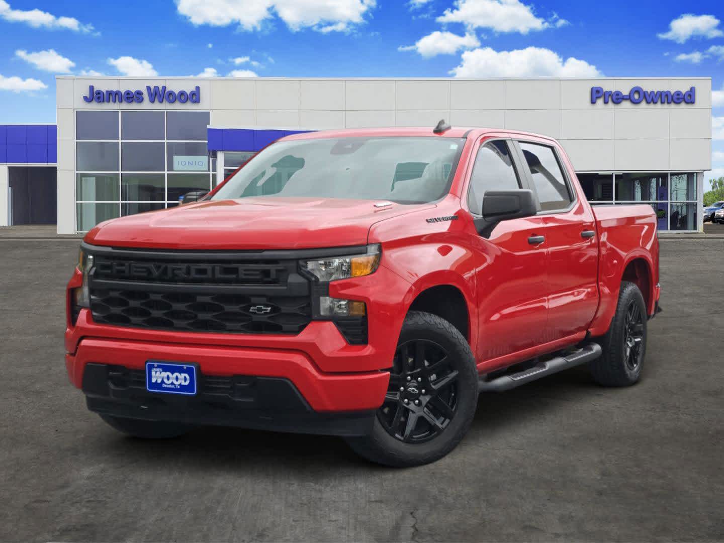 Red Hot 2024 Chevrolet Silverado 1500 Custom Crew Cab RWD Pickup Truck 4X2 8-Speed Automatic