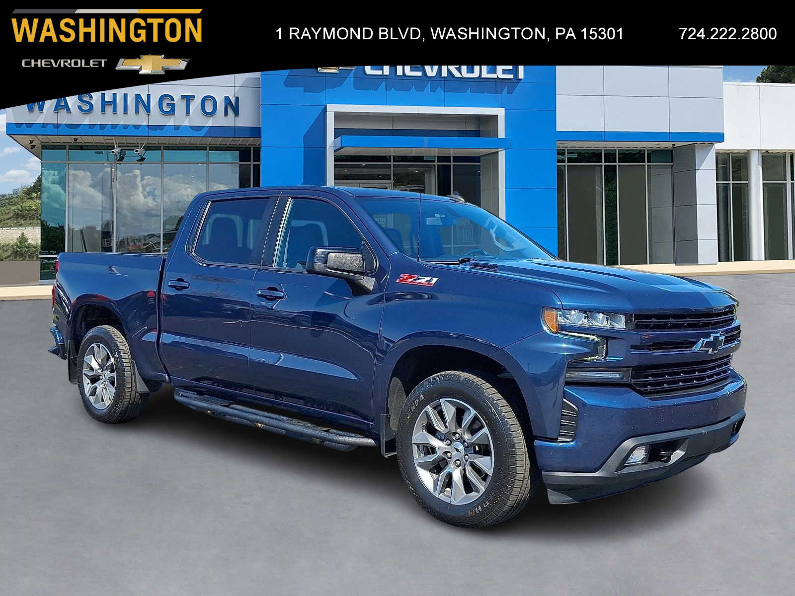 Northsky Blue Metallic 2022 Chevrolet Silverado 1500 RST Crew Cab 4WD Pickup Truck Four-Wheel Drive Automatic