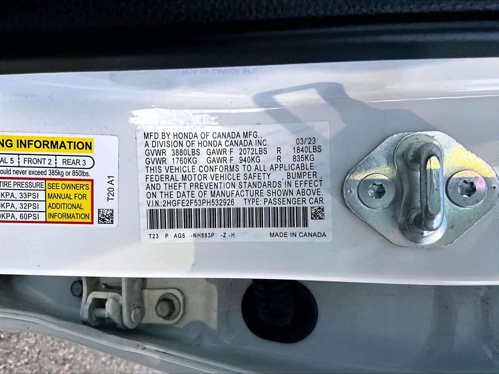 used 2023 Honda Civic car, priced at $23,997