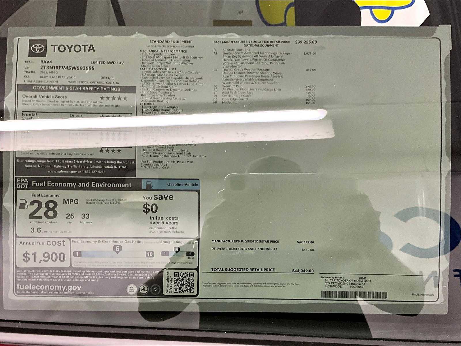 new 2025 Toyota RAV4 car, priced at $41,641