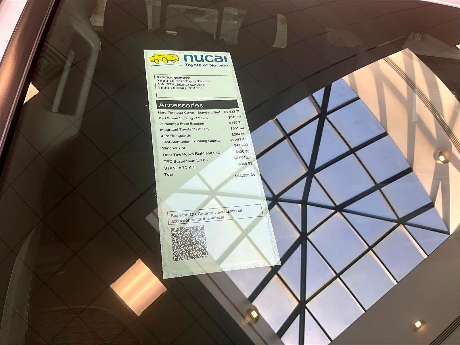 new 2026 Toyota Tacoma car, priced at $51,275