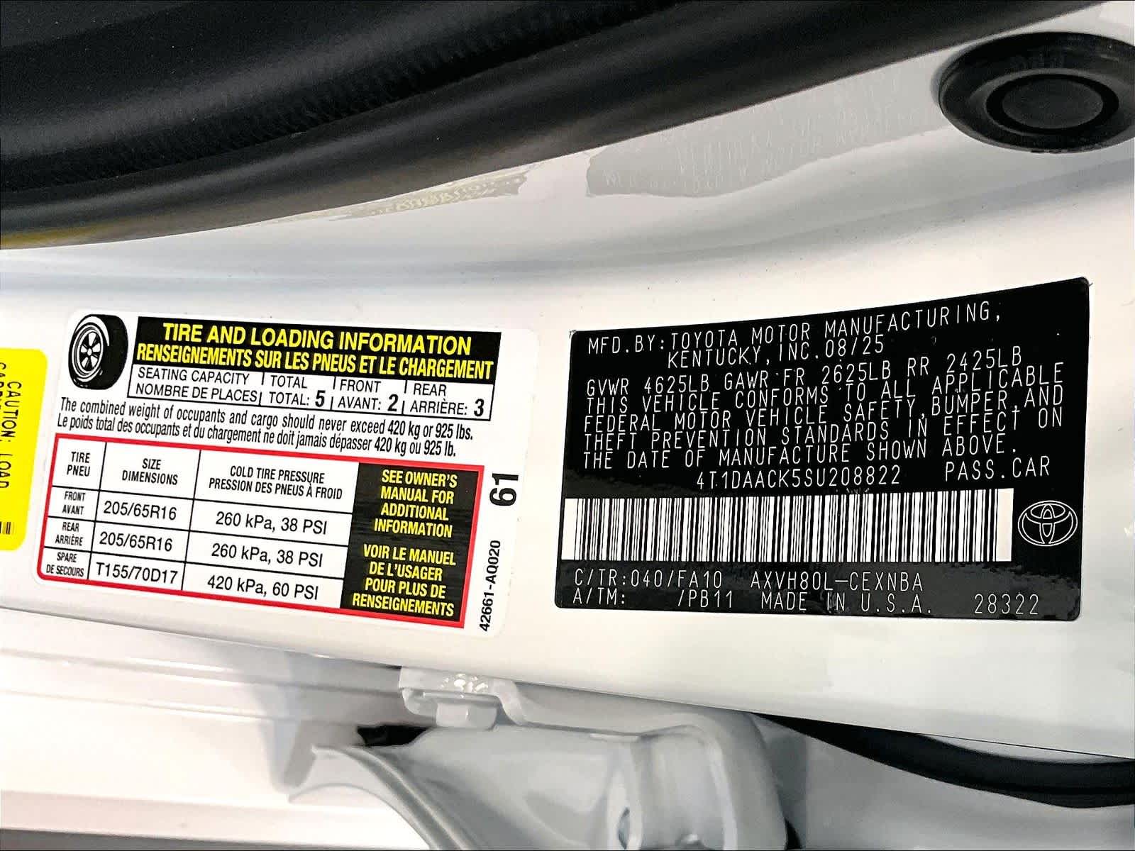 new 2025 Toyota Camry car, priced at $28,785