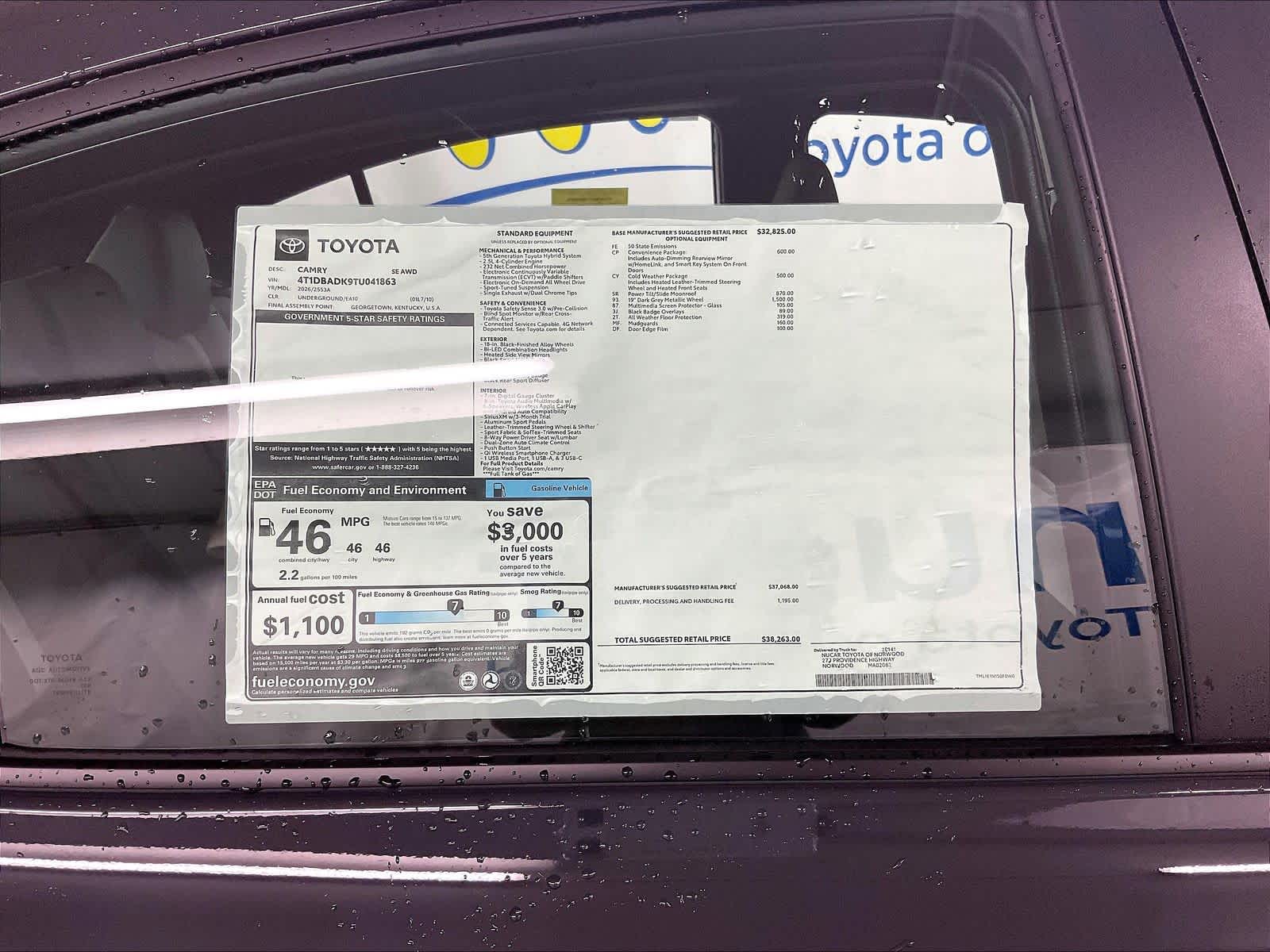 new 2026 Toyota Camry car, priced at $35,598