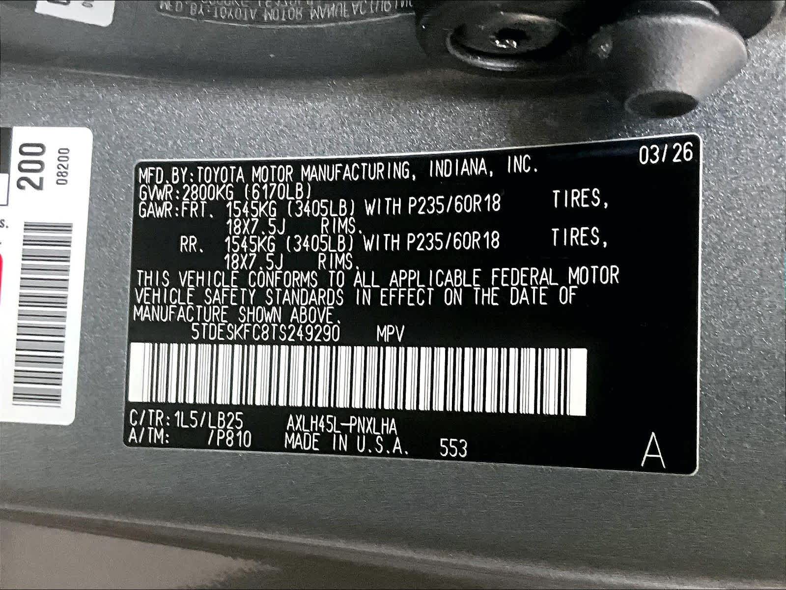 new 2026 Toyota Sienna car, priced at $57,874