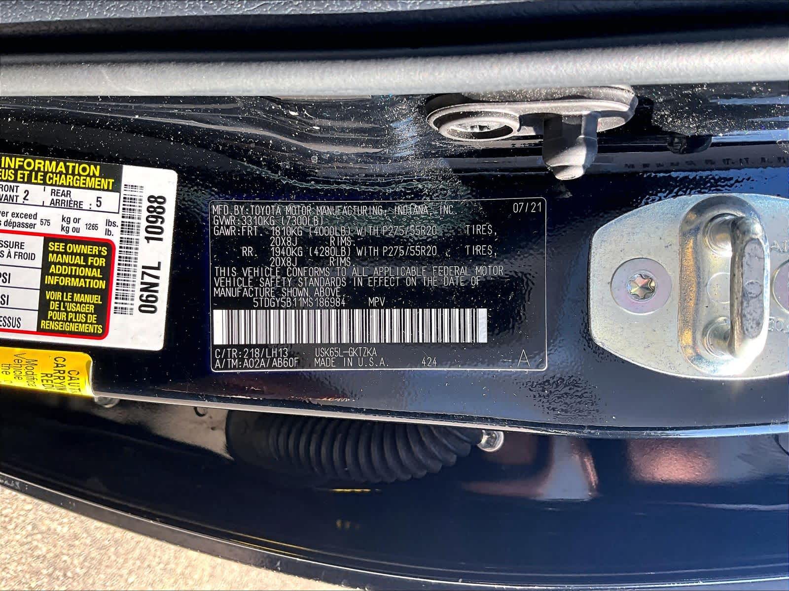 used 2021 Toyota Sequoia car, priced at $56,553