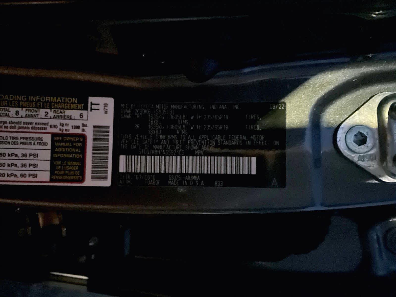 used 2022 Toyota Highlander car, priced at $33,442