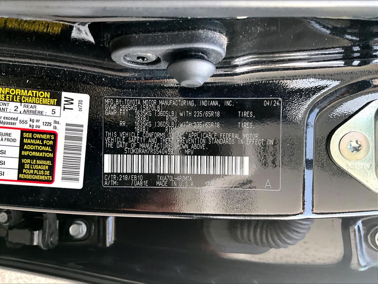 used 2024 Toyota Highlander car, priced at $38,473