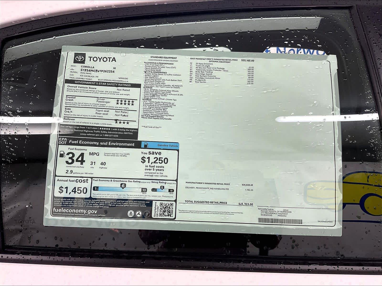 new 2026 Toyota Corolla car, priced at $26,238