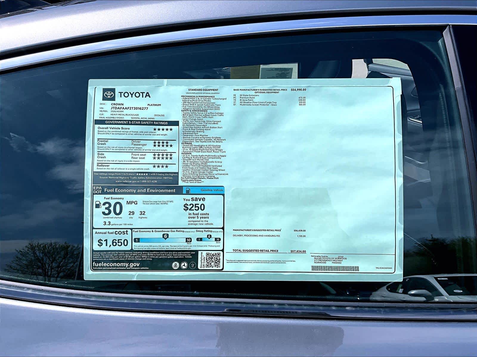 new 2026 Toyota Crown car, priced at $53,257