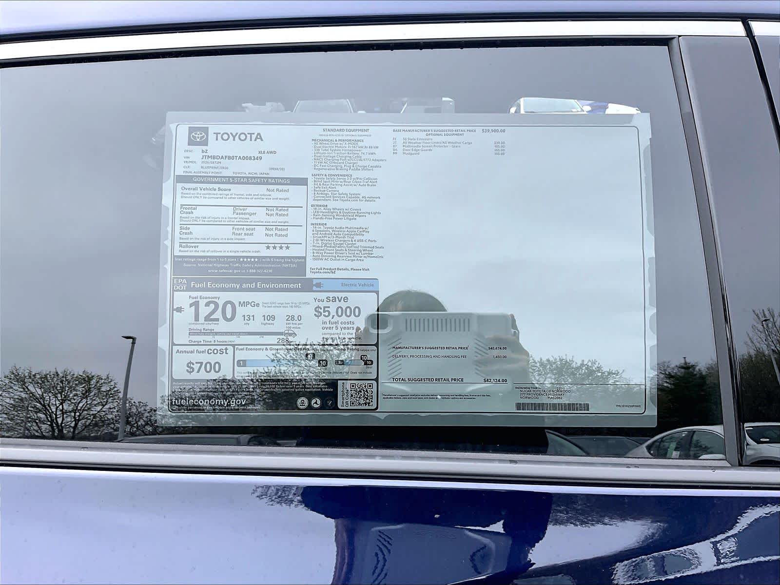 new 2026 Toyota bZ car, priced at $40,576