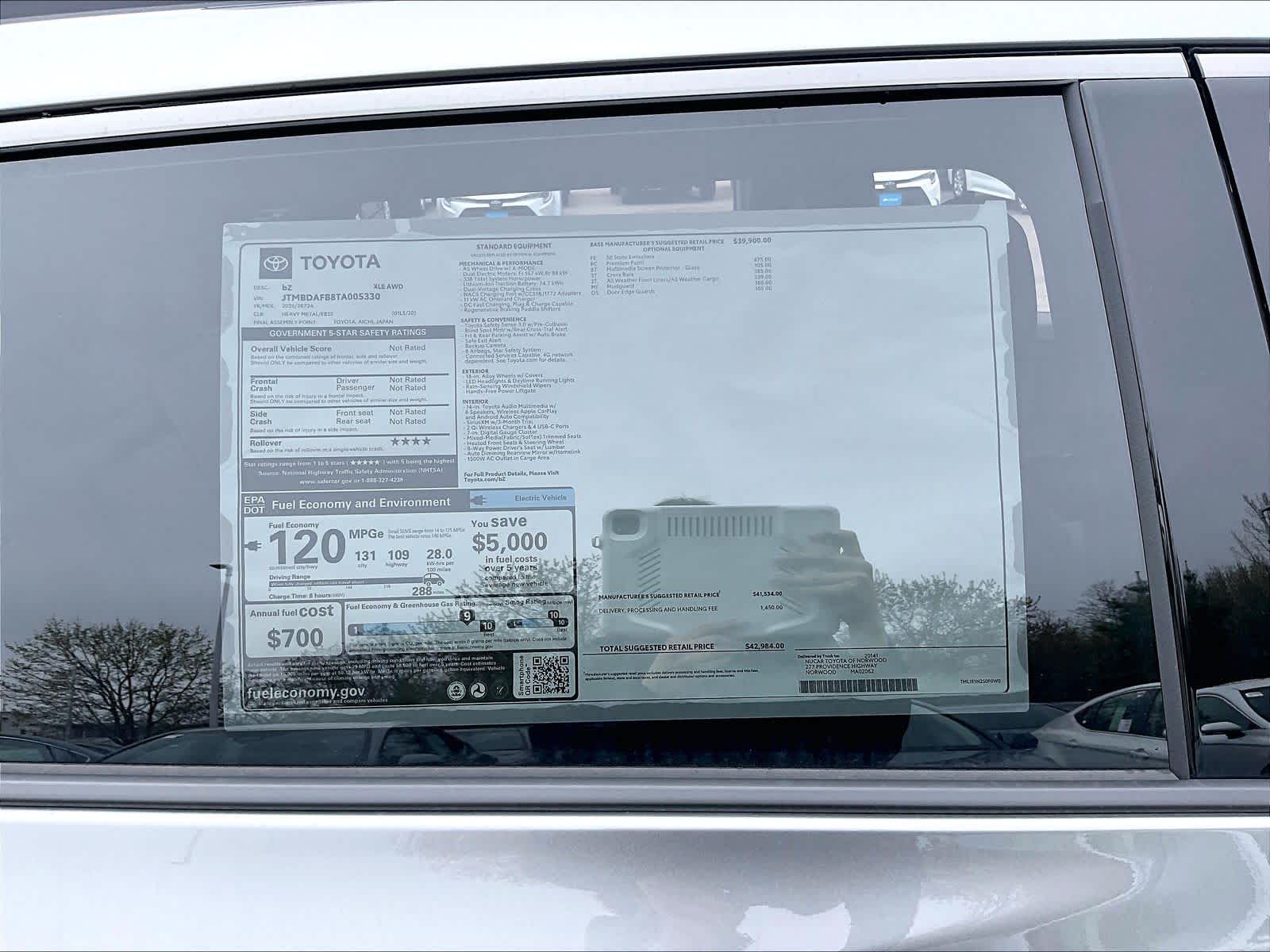 new 2026 Toyota bZ car, priced at $41,314