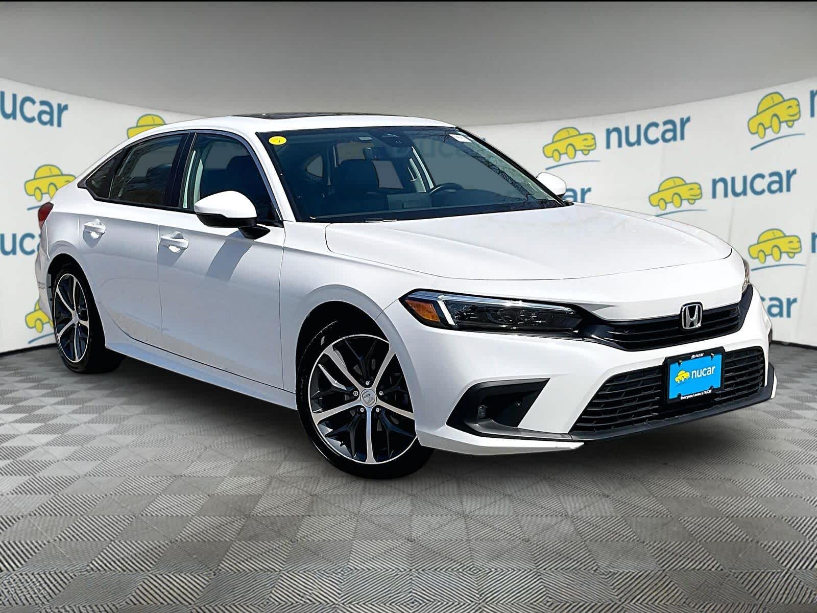 Platinum White Pearl 2024 Honda Civic Touring FWD Sedan Front-Wheel Drive Continuously Variable Transmission