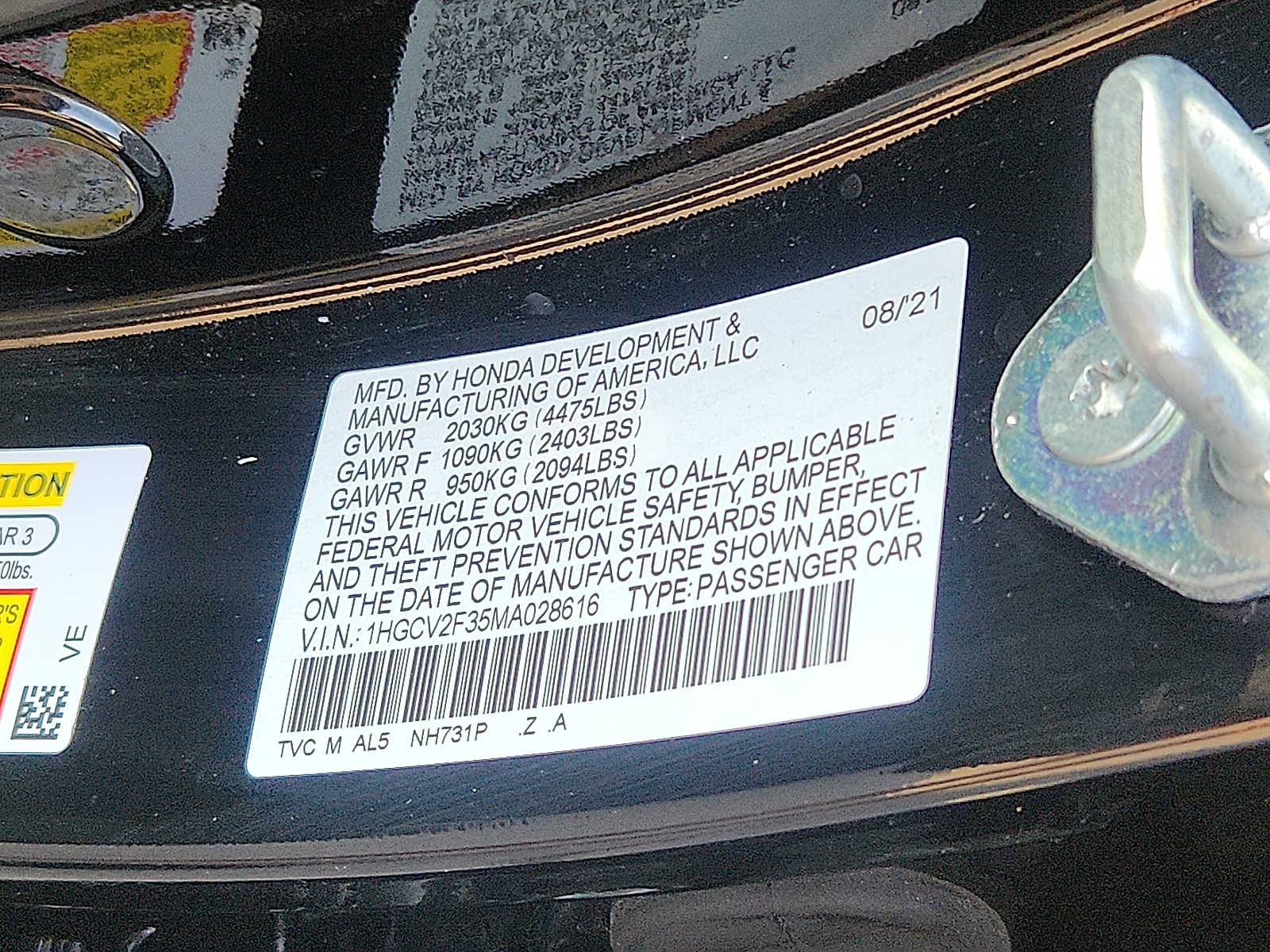 Used 2021 Honda Accord Sedan Sedan