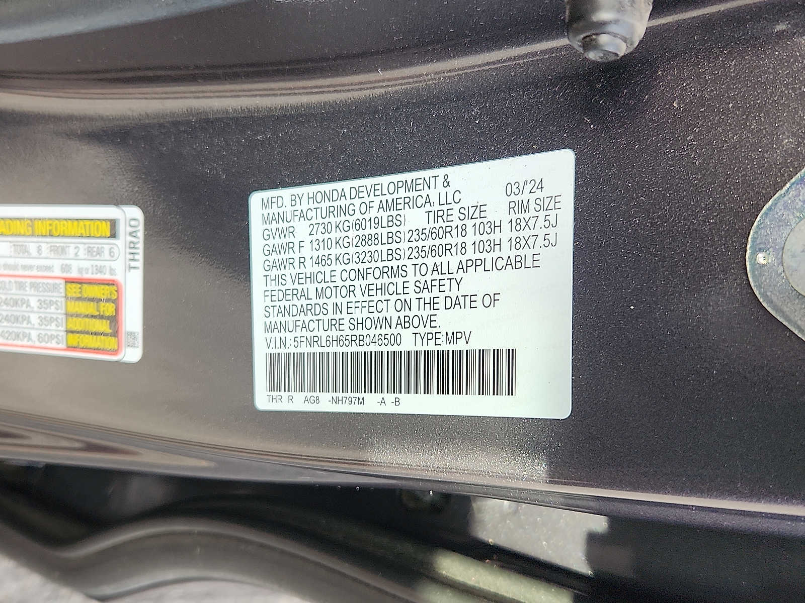 Used 2024 Honda Odyssey Van