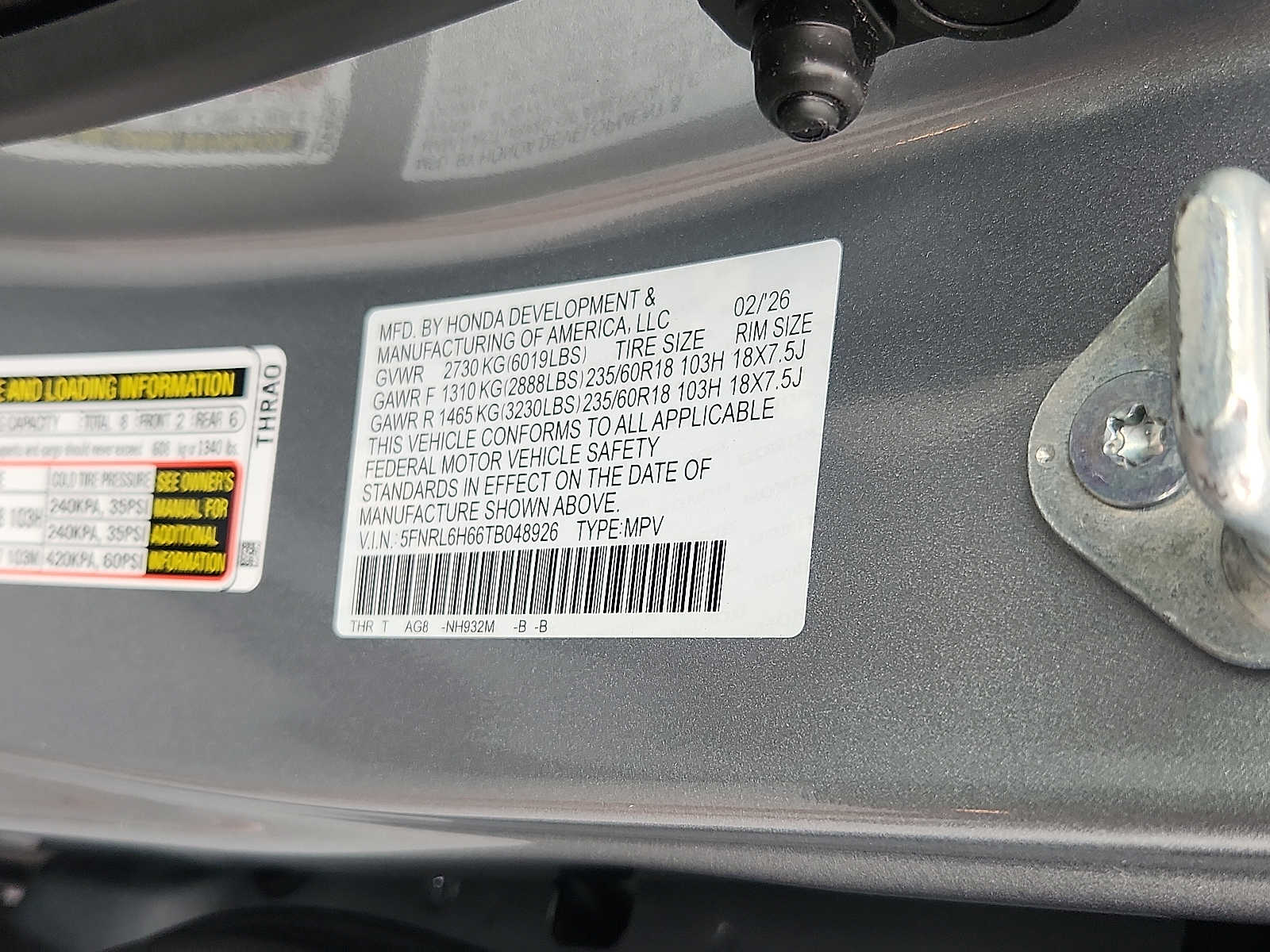 Used 2026 Honda Odyssey Van