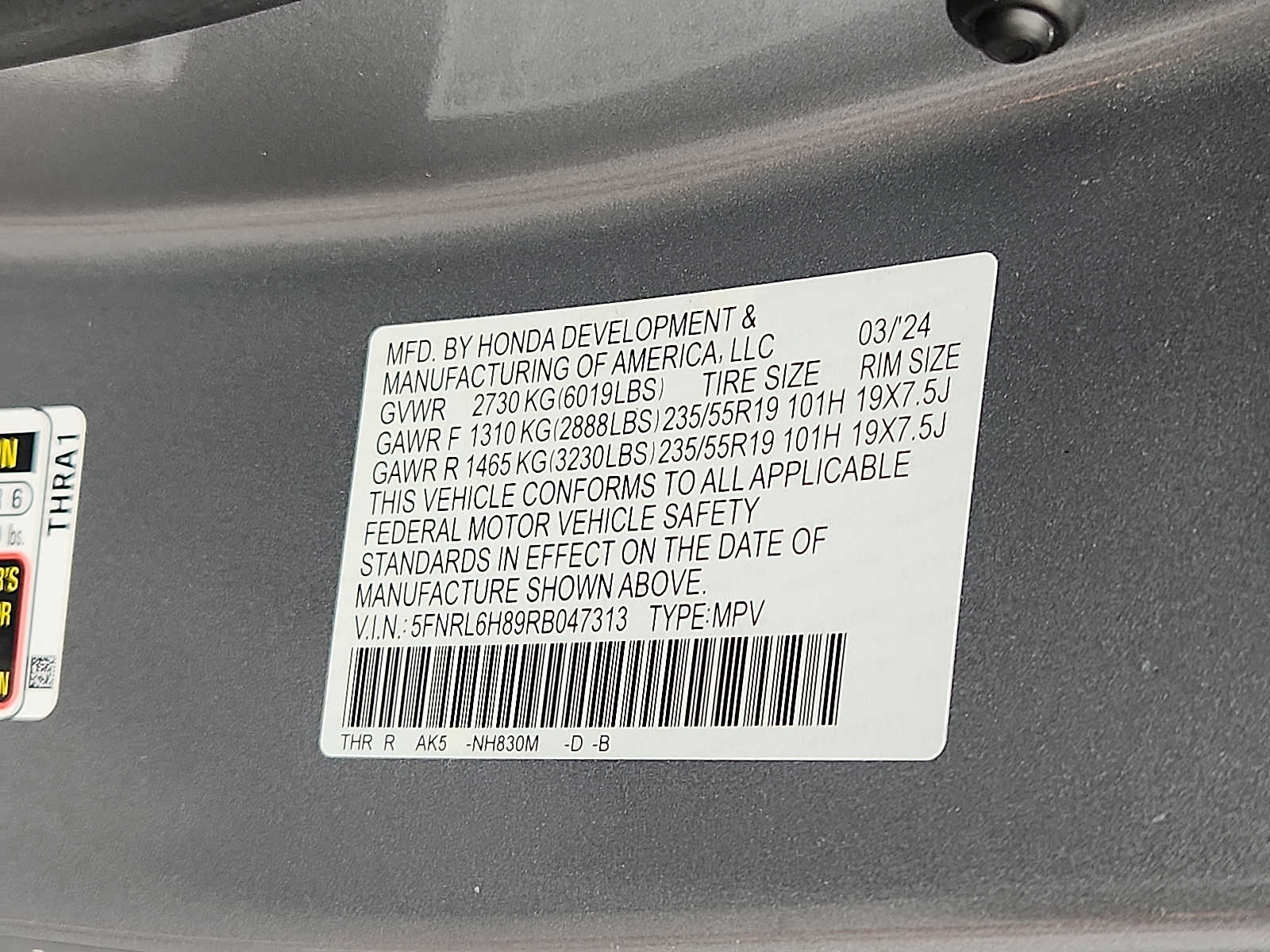 Used 2024 Honda Odyssey Van
