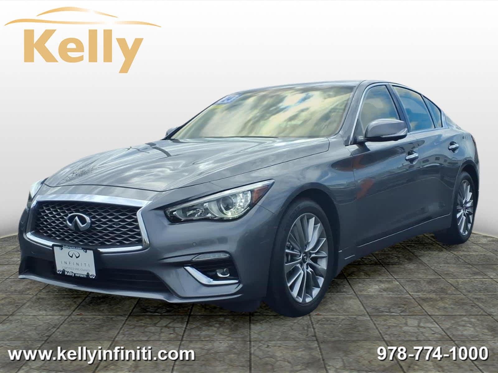 Gray (Graphite Shadow) 2024 INFINITI Q50 Luxe AWD Sedan All-Wheel Drive 7-Speed Automatic