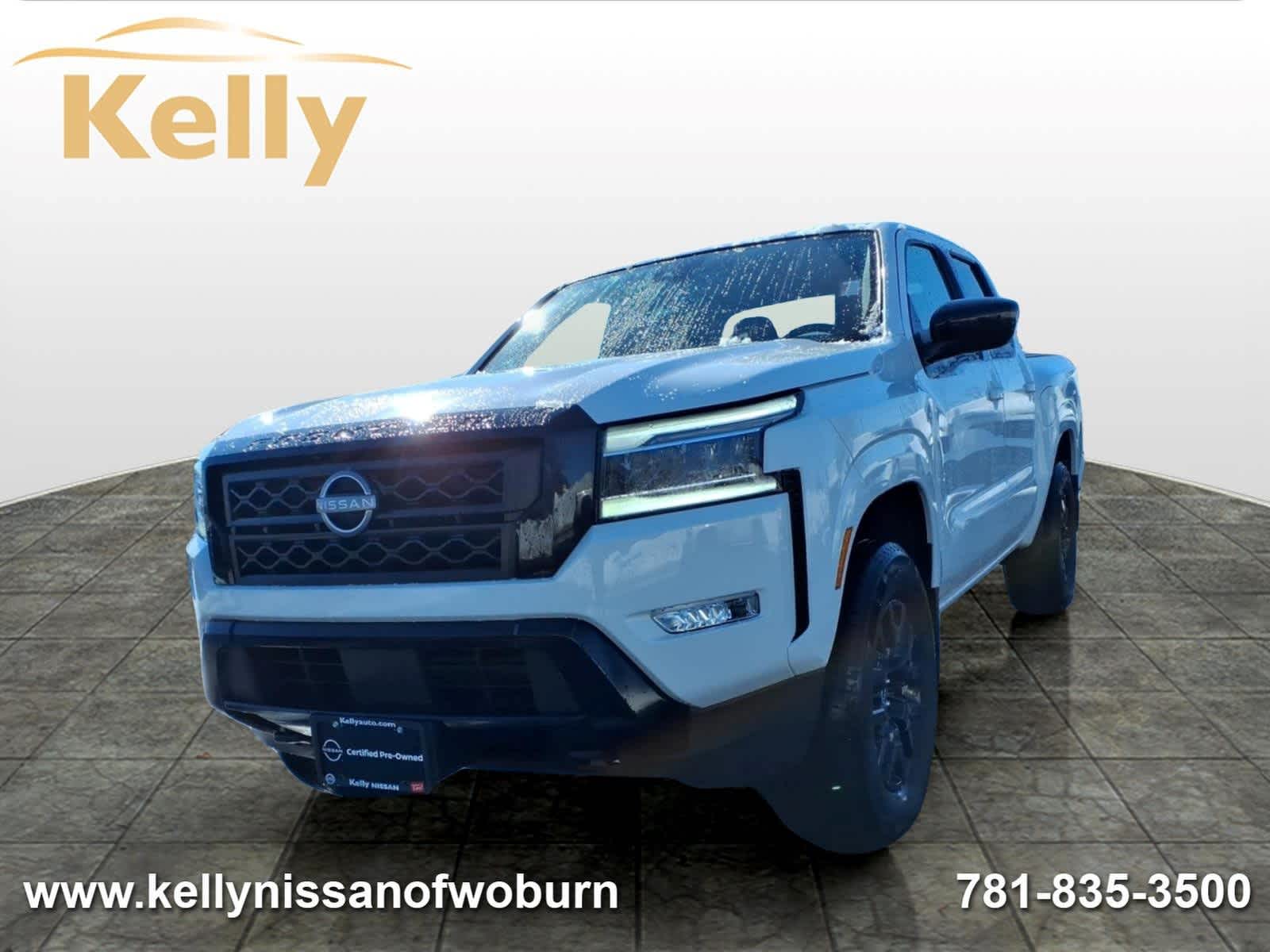 Glacier White 2023 Nissan Frontier SV Crew Cab 4WD Pickup Truck Four-Wheel Drive 9-Speed Automatic