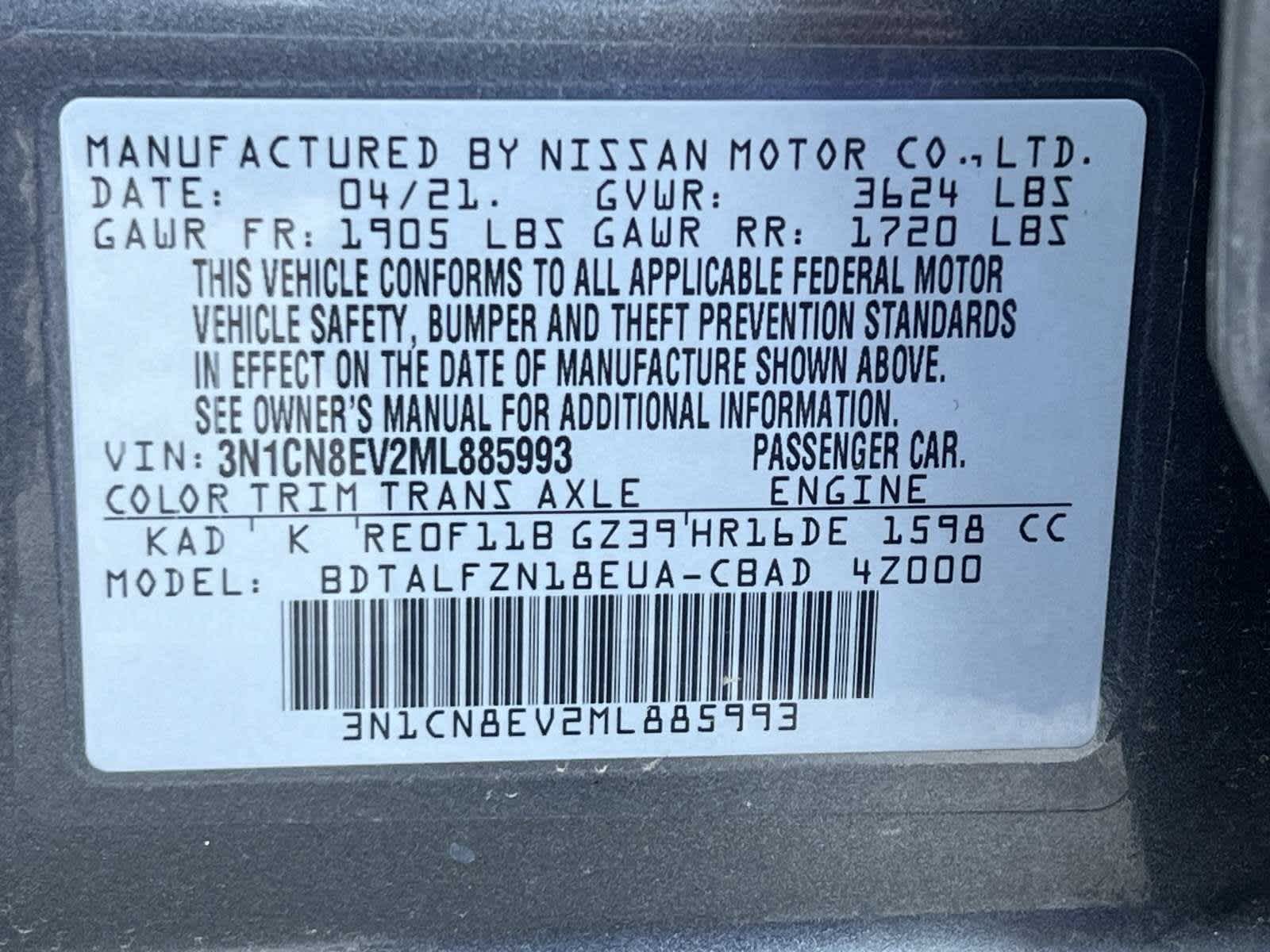 2021 Nissan Versa SV 28