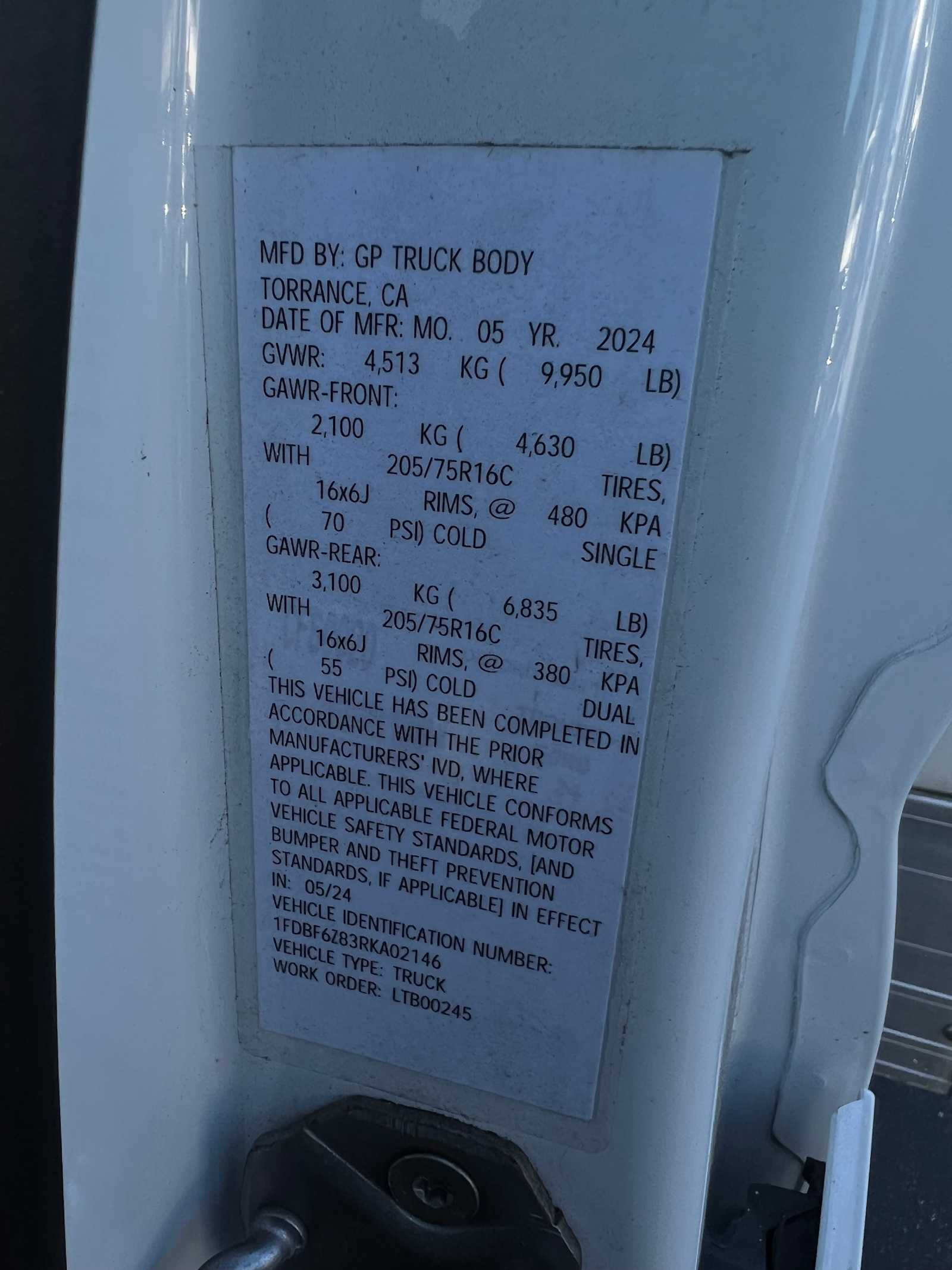 2024 Ford Transit Chassis 